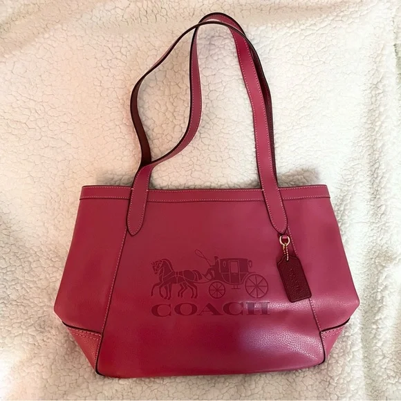 バッグ COACH Horse Carriage Patchwork Handbag Coach 69645 City Horse and Carriage Jacquard Leather Zip